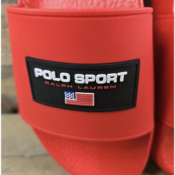 Polo Sport Ralph Lauren RRL Slides Boat Sandals Red Shoes Mens 12 New Fast Ship main image 6